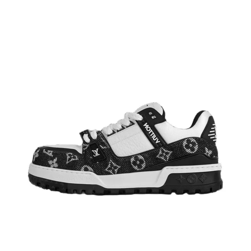 LOUIS VUITTON Trainer Maxi Skateboard Shoes Unisex Low-Top Black/White