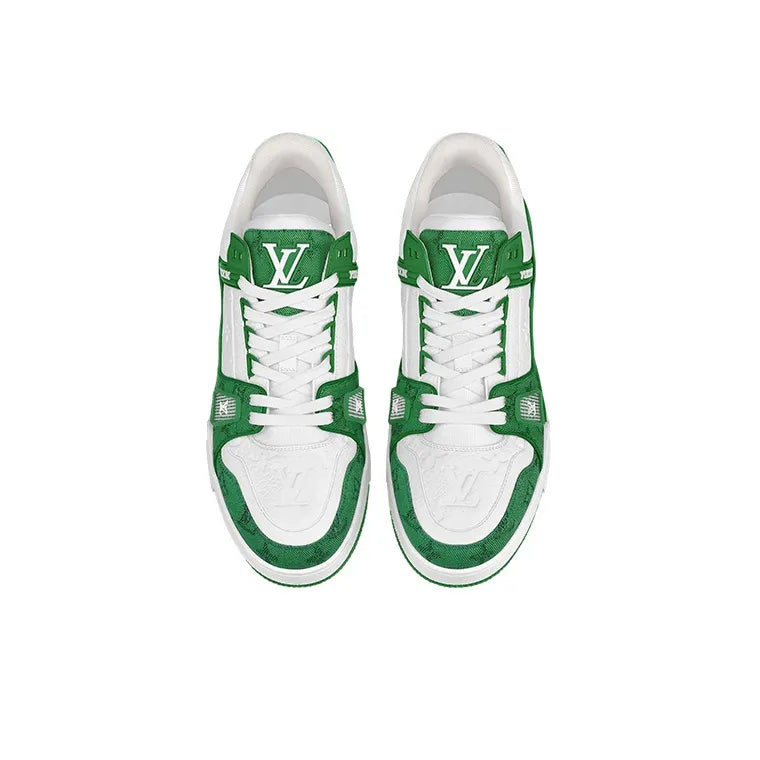 LOUIS VUITTON Trainer Green Monogram Denim White