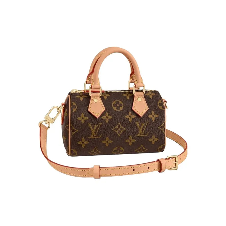 LOUIS VUITTON Nano Speedy Handbag Monogram Canvas Brown