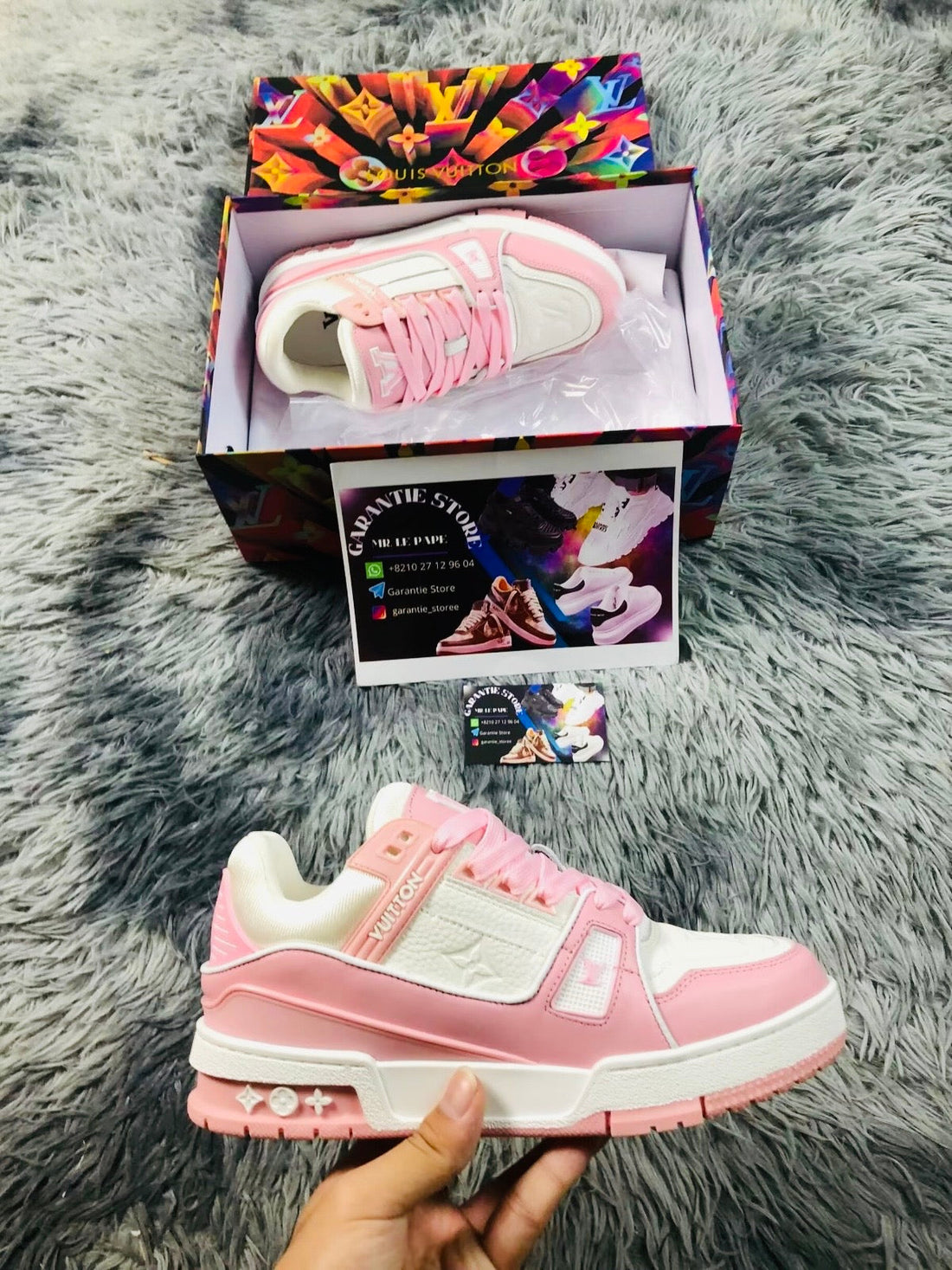 LOUIS VUITTON Trainer Pink White