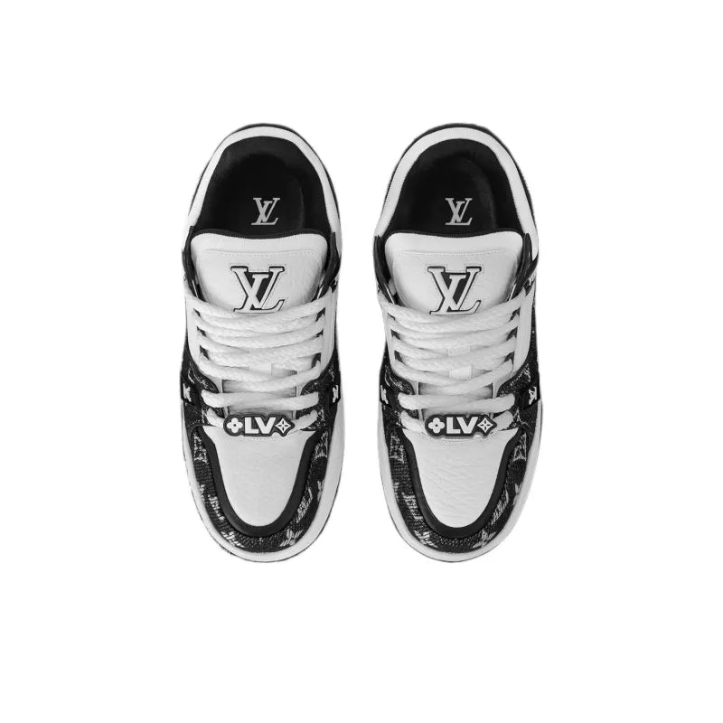 LOUIS VUITTON Trainer Maxi Skateboard Shoes Unisex Low-Top Black/White